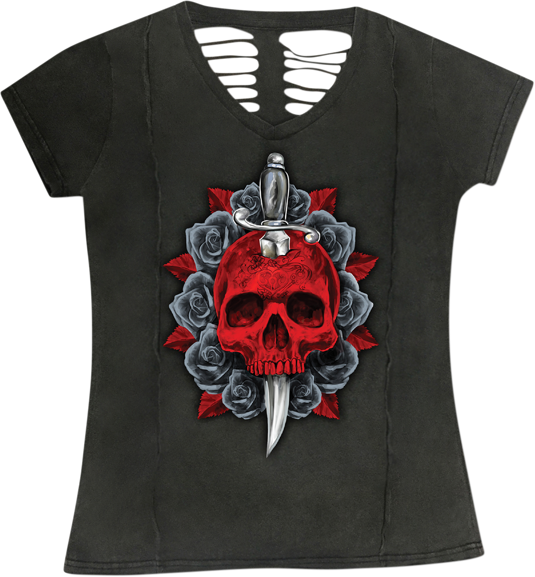 LETHAL THREAT Women's Dagger Skull T-Shirt