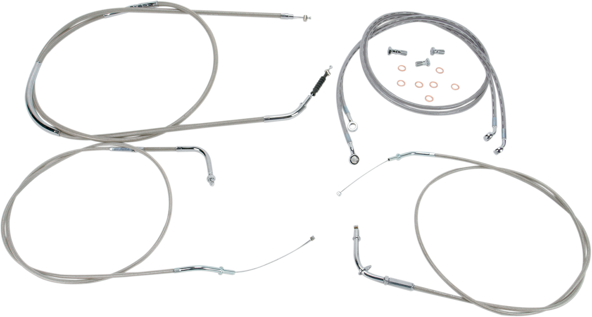 Baron Stainless Handlebar Cable/Line Kit 2004-2009 Kawasaki VN2000A Vulcan 2000 / 2010-2010 Kawasaki VN 2000 A Vulcan