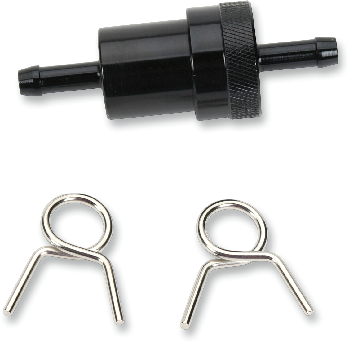 Emgo Anodized Aluminum Fuel Filter - Black - 1/4"
