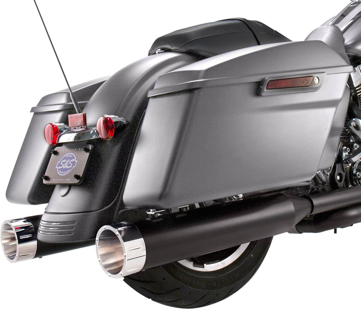 S&S Power Tune Black Chrome Tips Mk45 Slip On Mufflers 1719 Harley