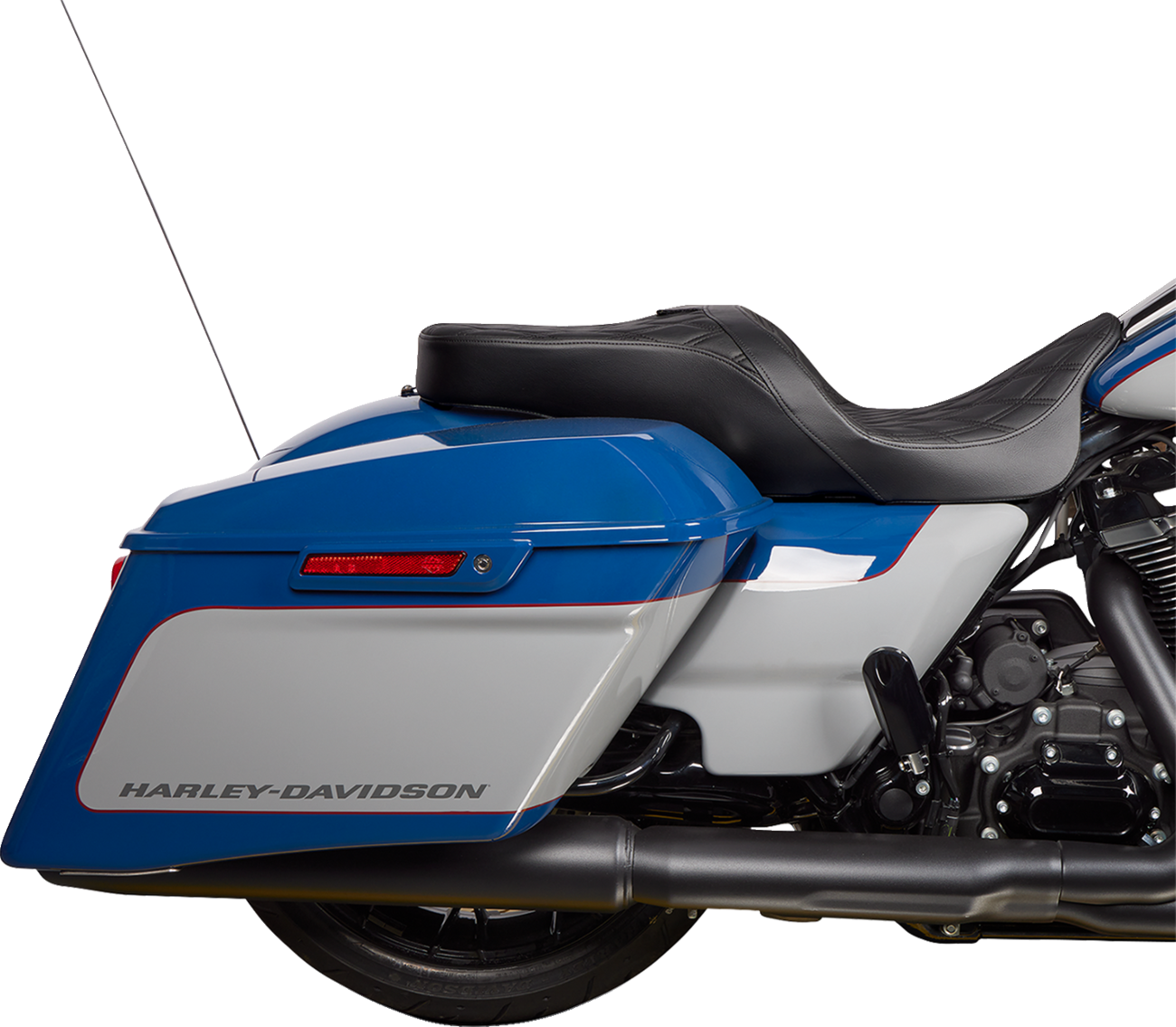 Drag specialties seats Freedom Seat - Vinyl - Double Diamond Black Stitch - FLH '09-'23 Harley Davidson