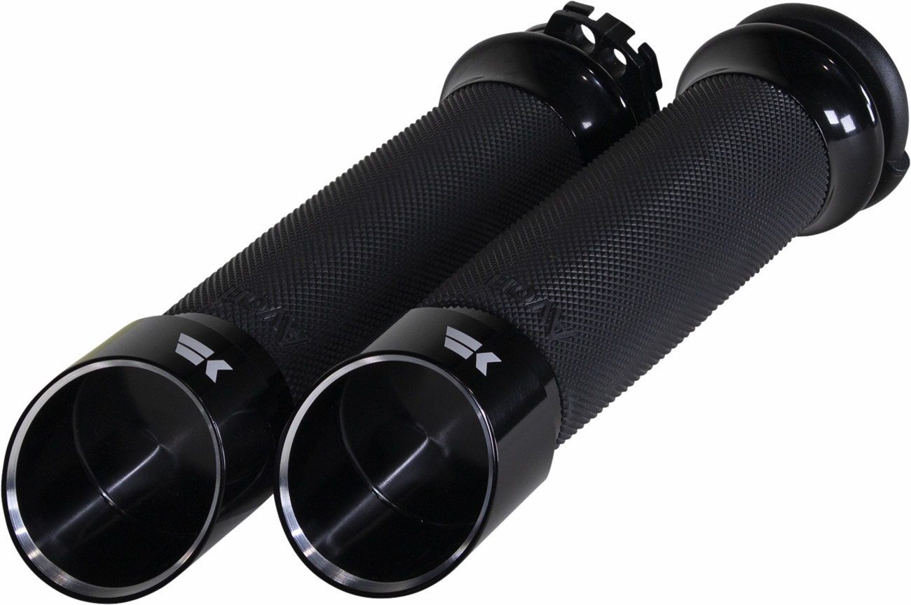 Khrome werks Edge Grips - Custom Contour - Cable - Black Harley Davidson