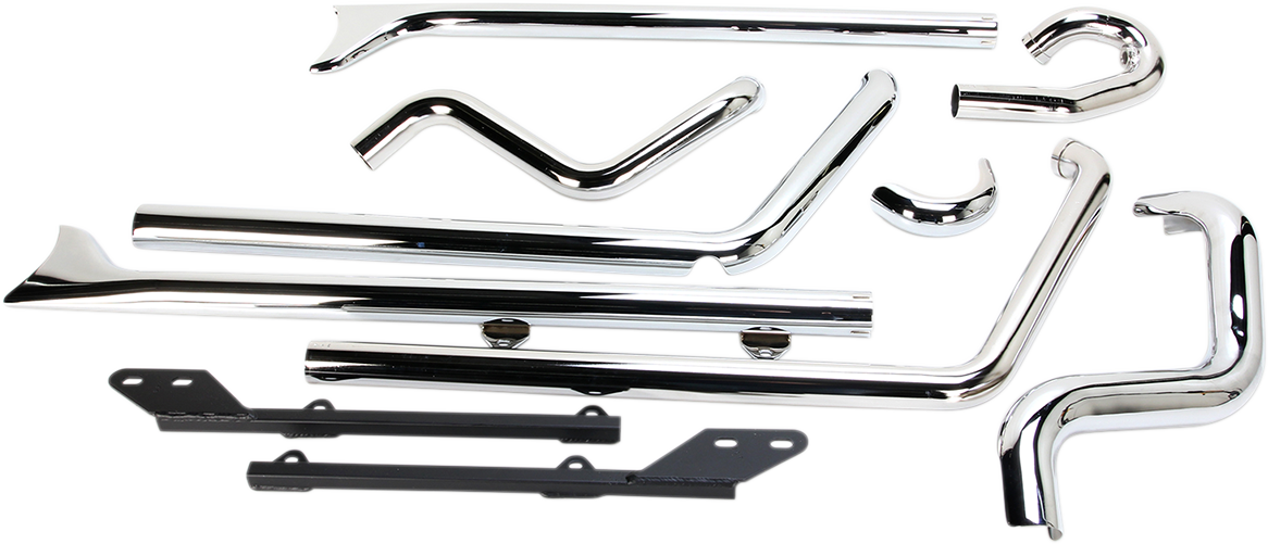 BASSANI XHAUST True Duals Exhaust System with Fishtail Mufflers — without Baffles
