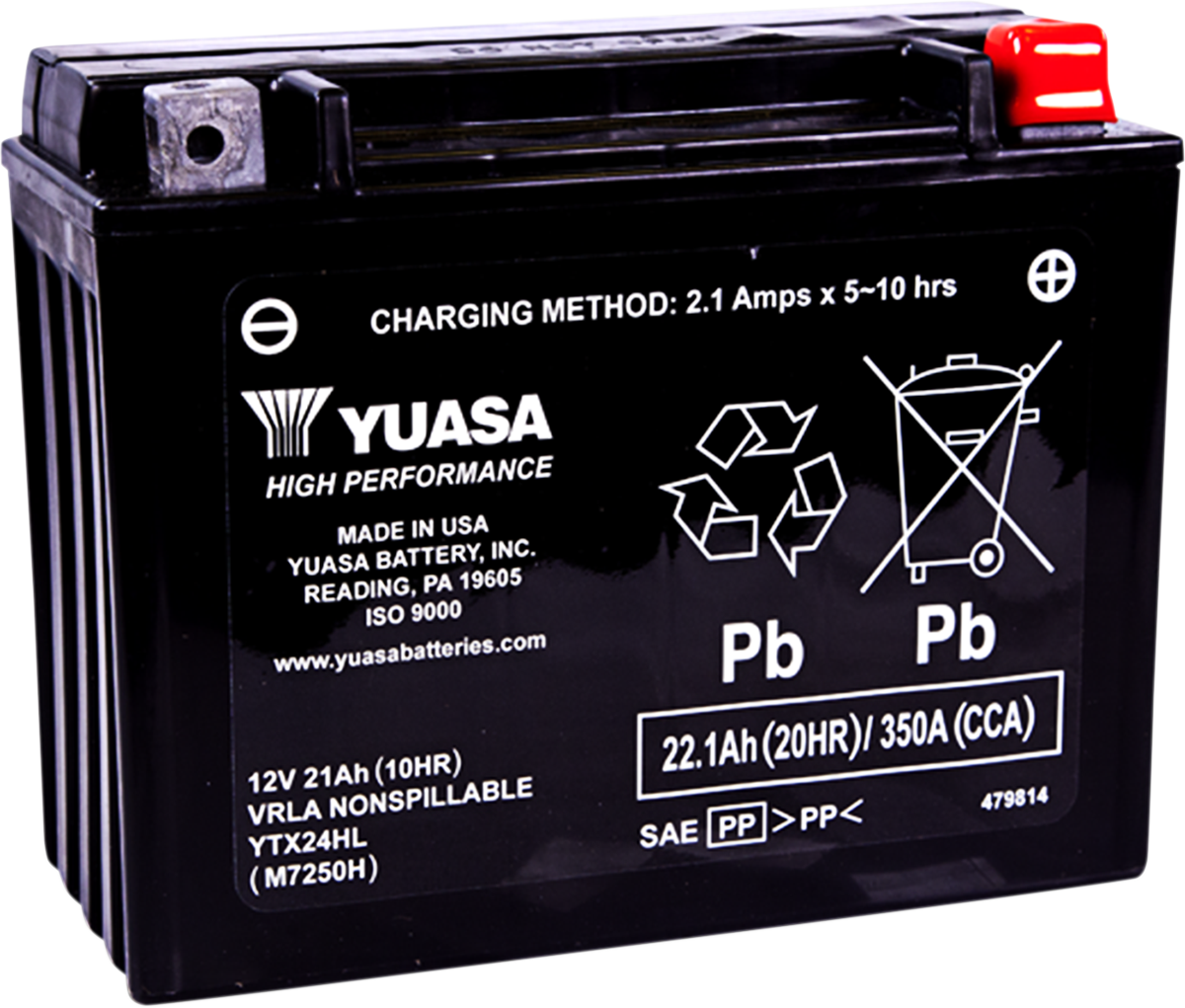 Yuasa YTX24HL Factory Activated AGM High Performance Battery