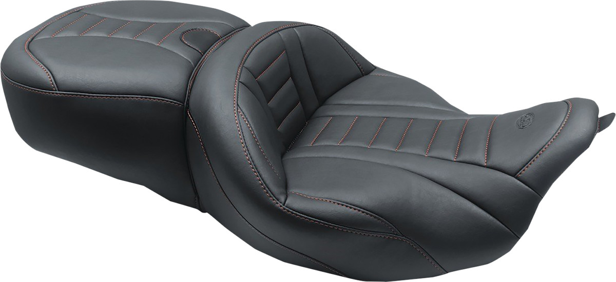 MUSTANG One-Piece Deluxe Touring Seat with Removable Backrest Option