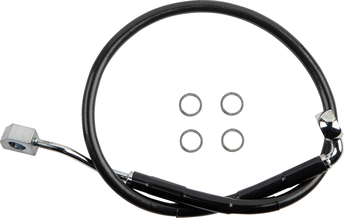 Drag specialties Brake Line - Rear - Master Cylinder to ABS - Black Harley Davidson