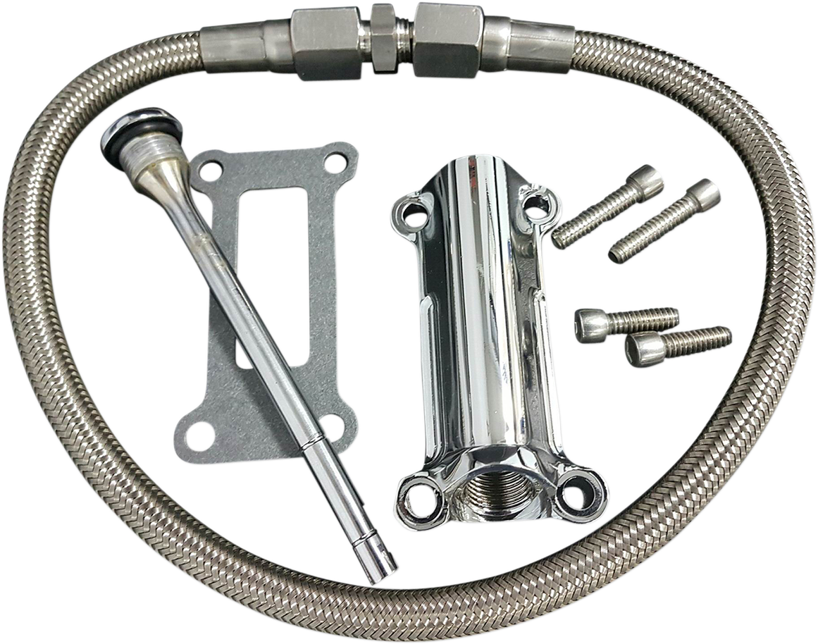 Drag Specialties Chrome Engine Oil Spout Kit 99-01 Harley Touring FLHR FLTR FLHT