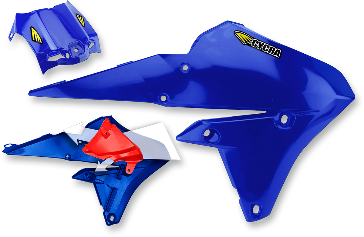 Cycra PowerFlow Shrouds - with Air Box Cover - Blue Yamaha