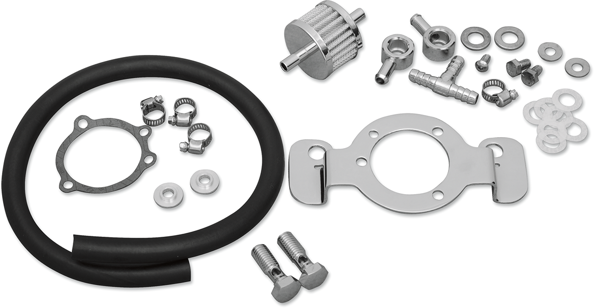 Drag Specialties Crankcase Breather with Support Bracket Kit