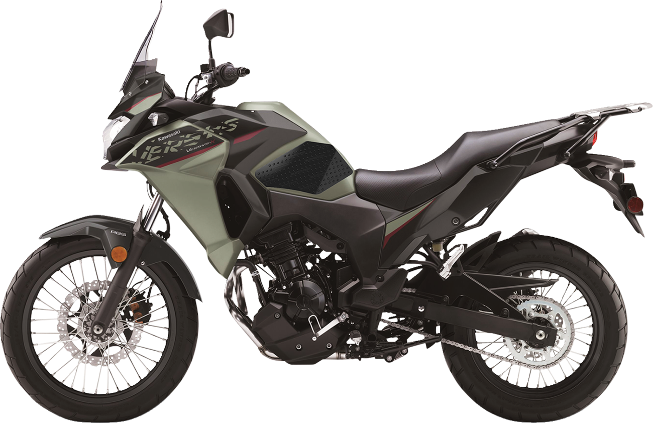 Stompgrip Traction Pad Tank Grips - Volcano - Black - Versys-X 300 2017-2025 Kawasaki KLE300 Versys-X 300 ABS