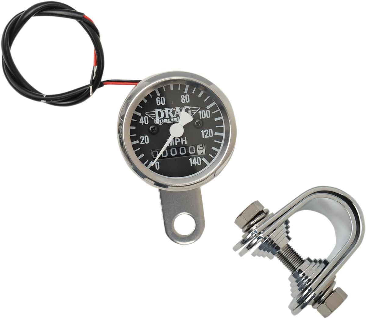 Drag specialties Mini Speedometer - Black - 2240:60 Ratio - 1-7/8"