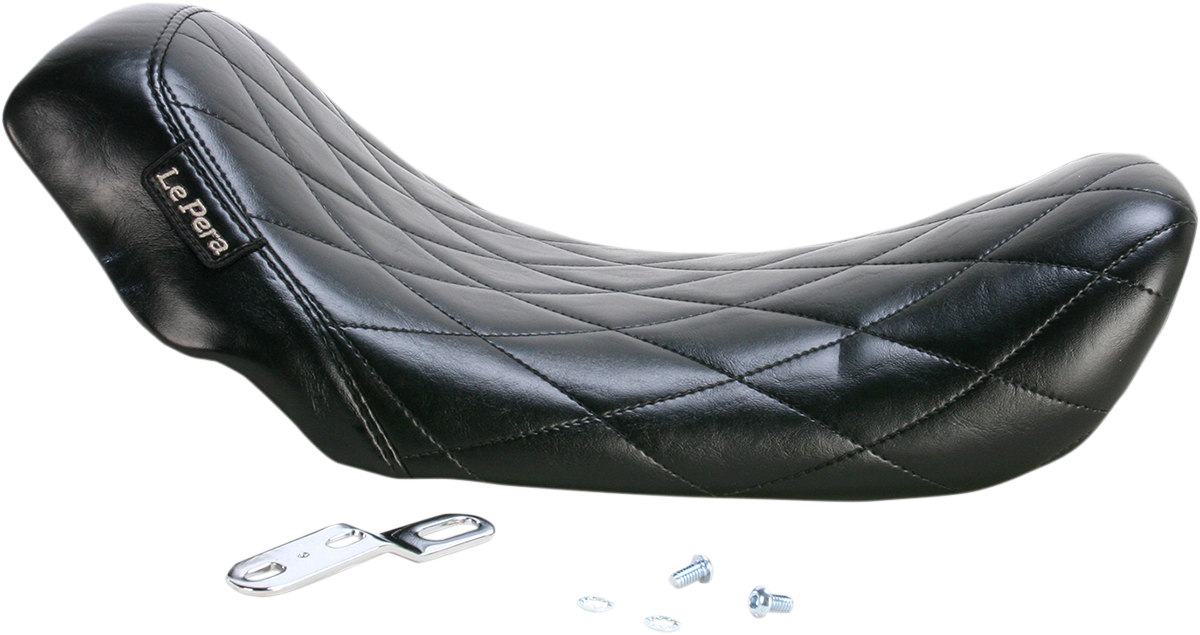 Le pera Bare Bones Solo Seat - Diamond Stitch - Black - Dyna '06-'17 Harley Davidson