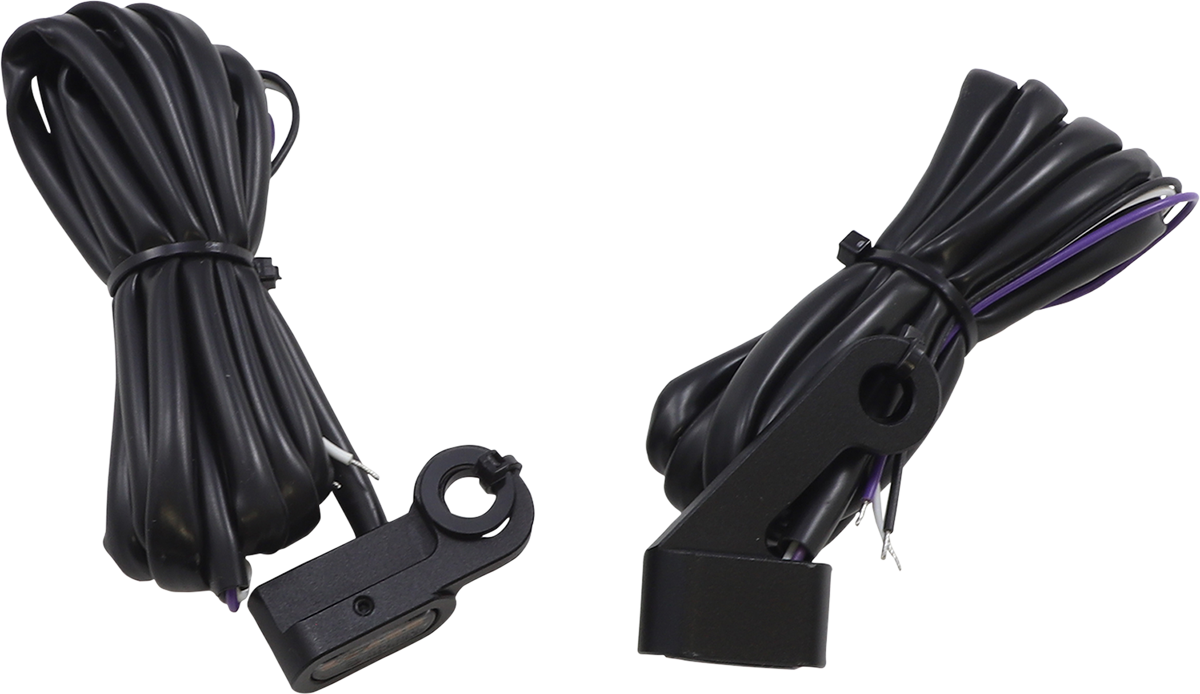 Drag specialties Marker Lights - Amber/White - Smoke Lens - Matte Black Harley Davidson