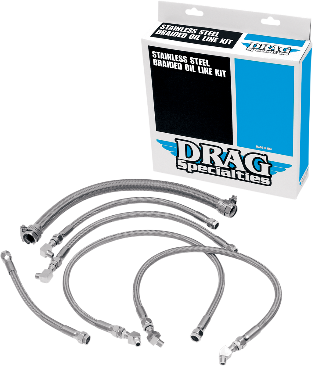 Drag specialties Oil Line Kit - Stainless Steel - Softail Harley Davidson