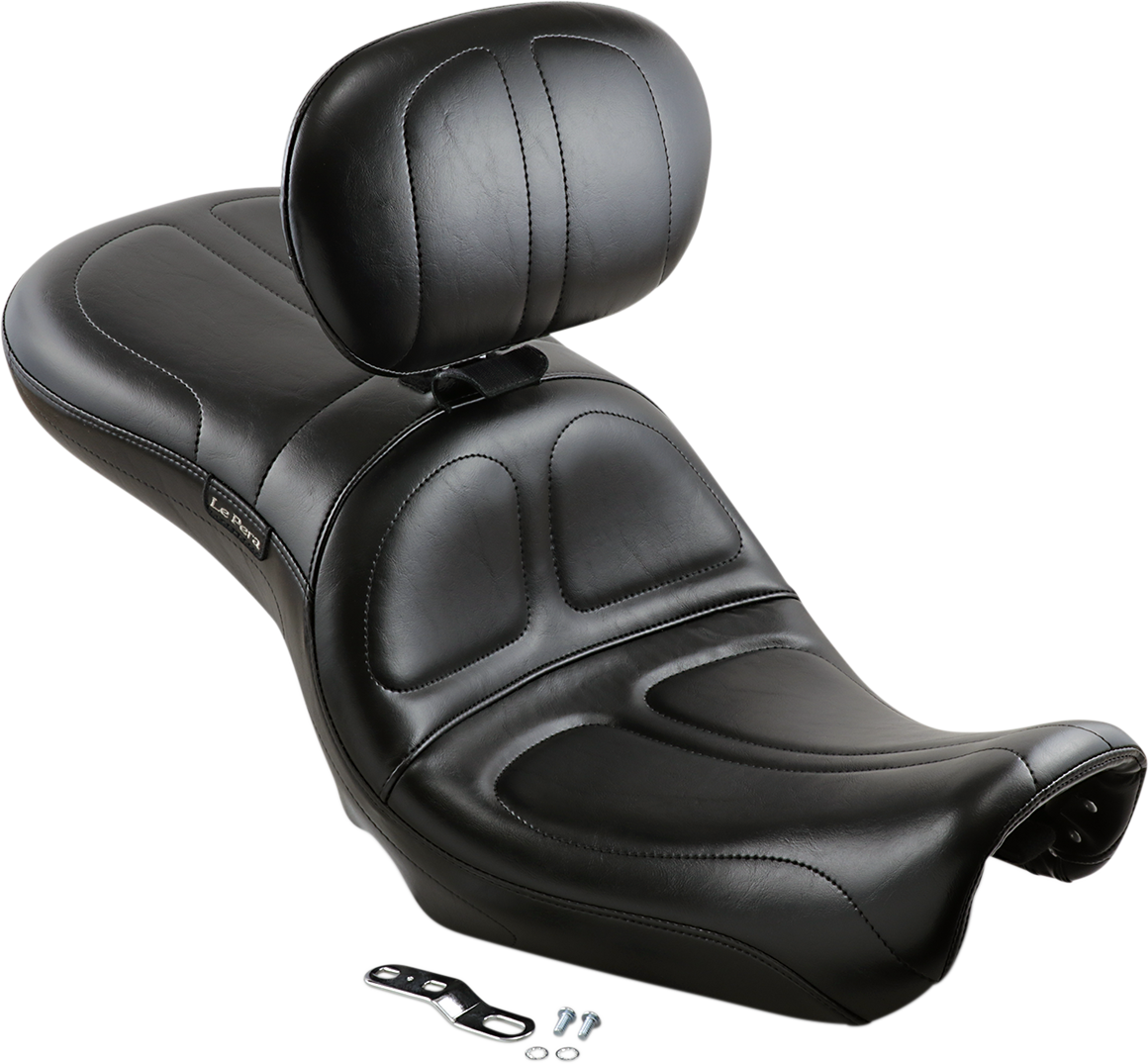 Le pera Maverick Seat - with Backrest - Stitched - Black - FLD/FXD '06-'17 Harley Davidson