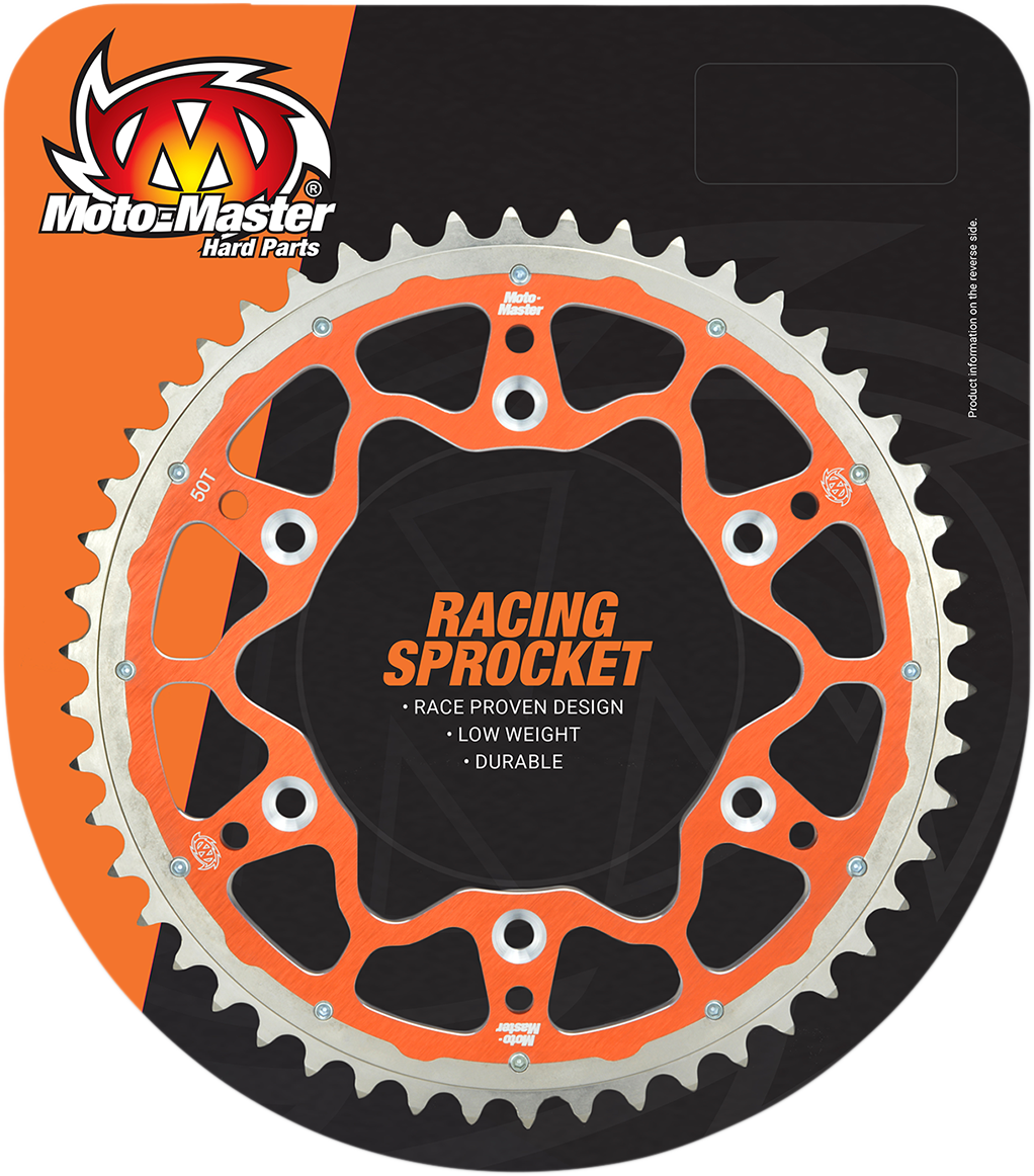 Moto-master Fusion Series Dual Ring Rear Sprocket - 50 Tooth - Orange Gas Gas/Husaberg/Husqvarna/KTM/Triumph 50T