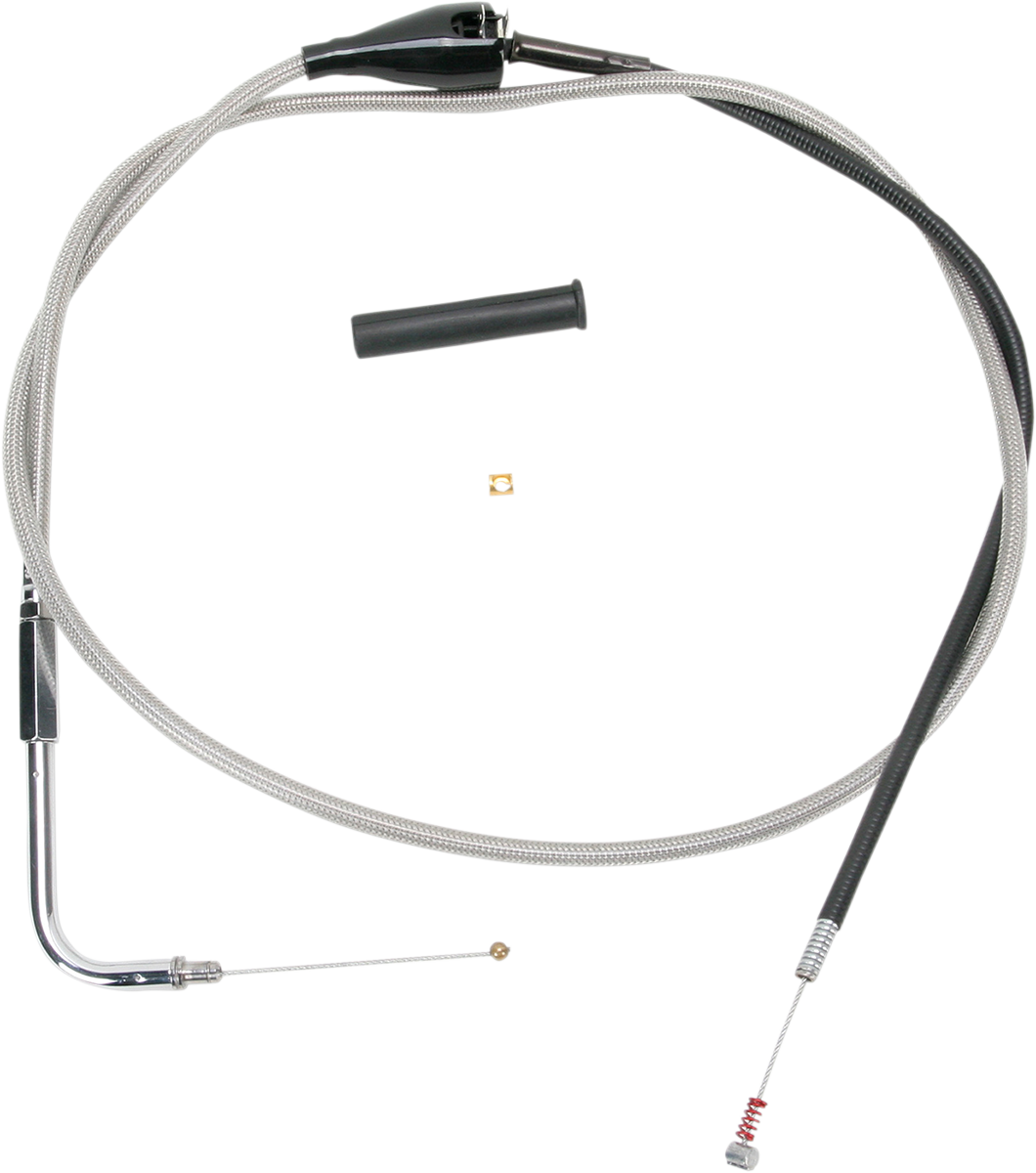 Drag specialties Stainless Braided Idle Cable - 52" Harley Davidson