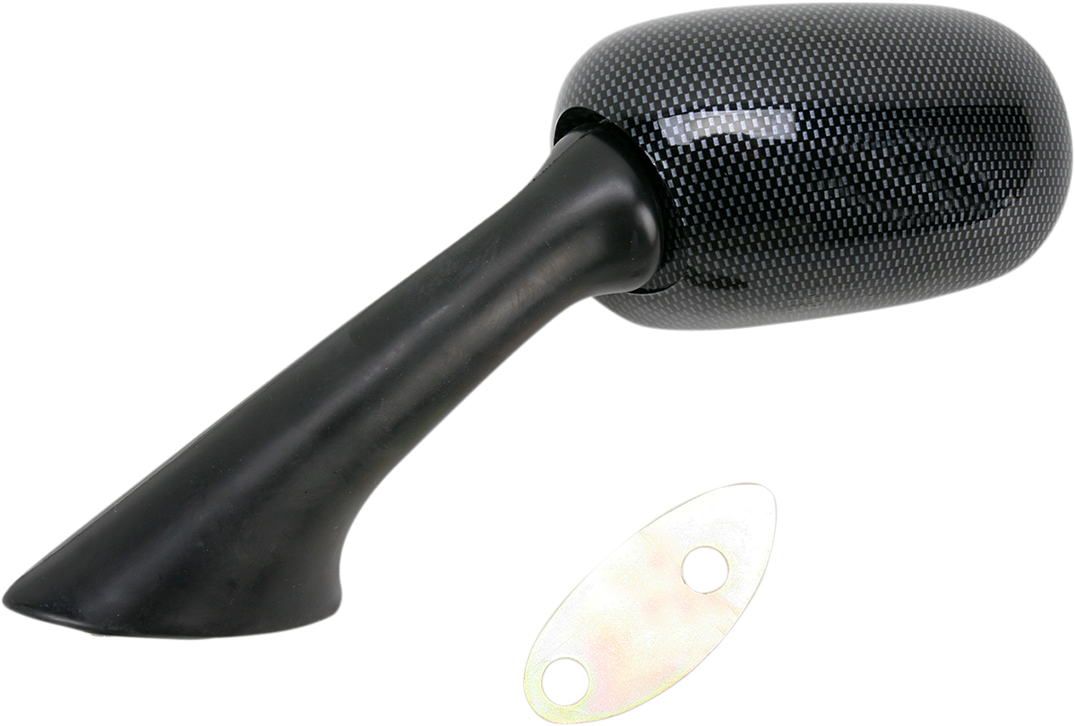 Emgo Mirror - Side View - Carbon Fiber - Rectangle - Left - Honda