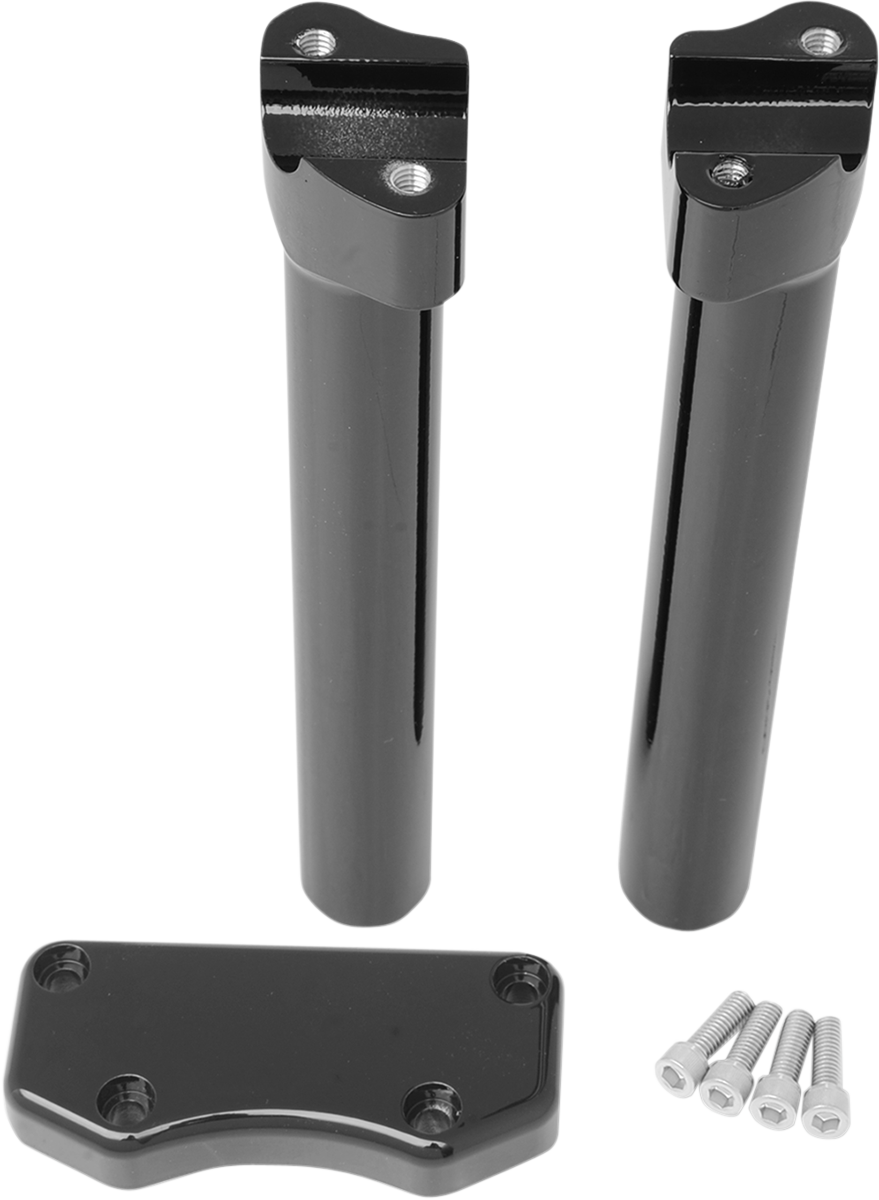 Drag specialties Handlebar Riser & Top Clamp Kit - 10" - Buffalo - Black