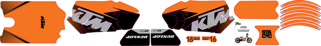D'COR VISUALS STACYC™ Stability 16" Cycle Brushless Graphic Kit — KTM