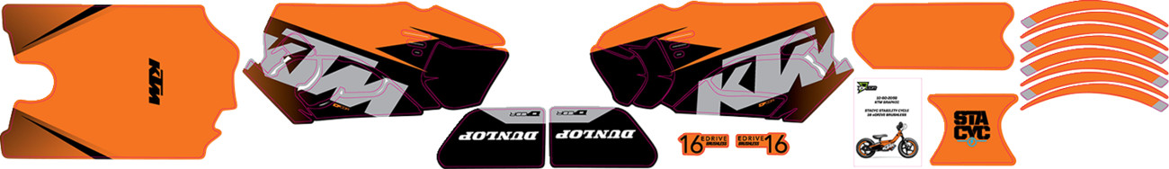 D'COR VISUALS STACYC™ Stability 16" Cycle Brushless Graphic Kit — KTM