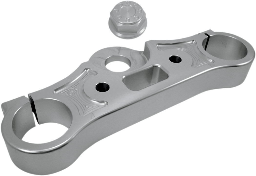 Joker machine Upper Triple Tree - Clear Anodized - '08-'16 FXD 2008-2016 Harley Davidson FXDB Street Bob