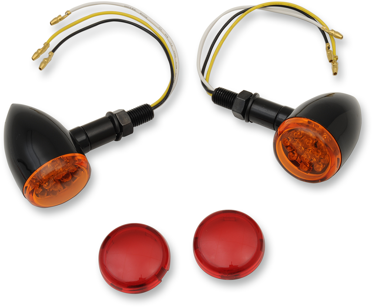 Drag specialties LED Marker Lights - Black/Amber or Red