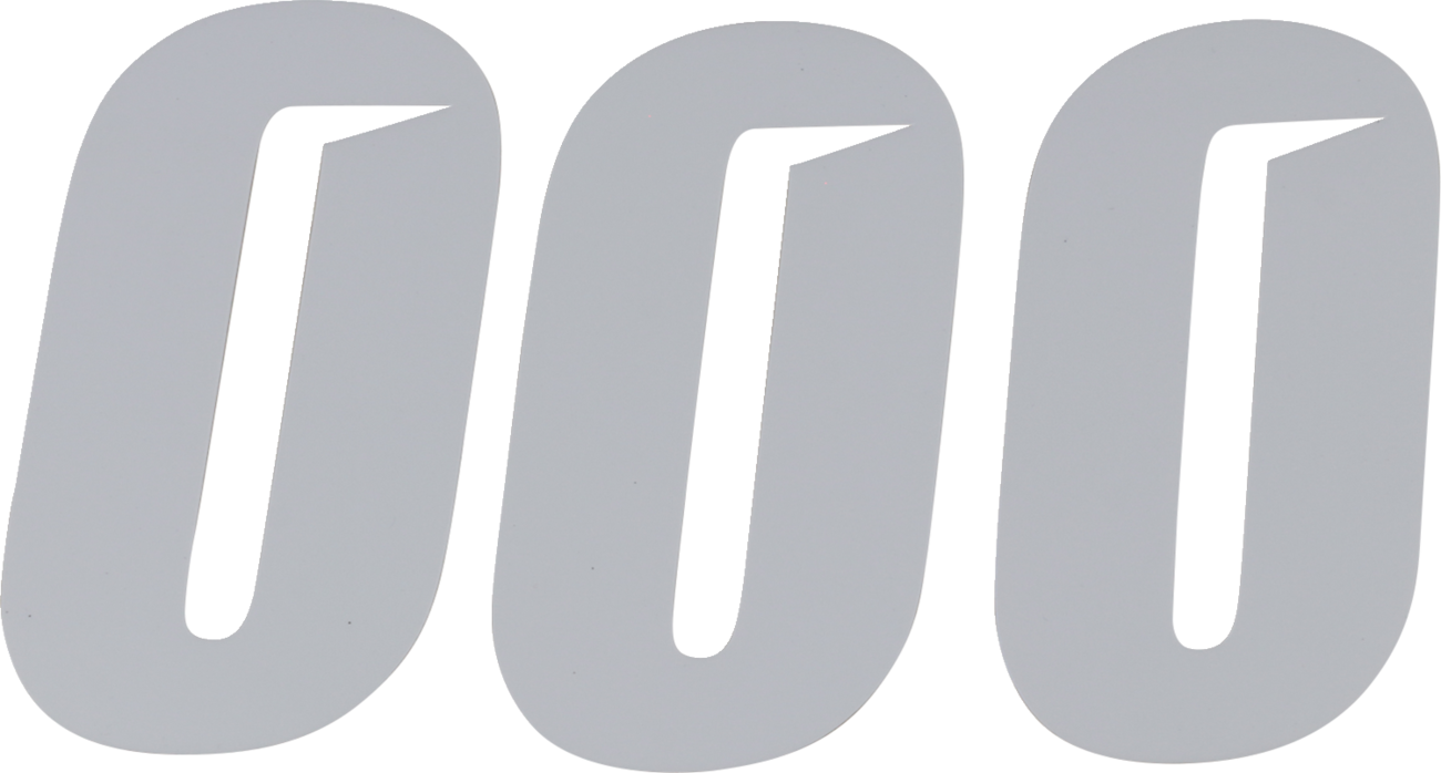 D'cor visuals Slash Number Plate - #0 - White - 6"