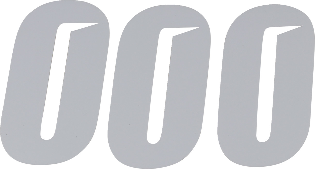 D'cor visuals Slash Number Plate - #0 - White - 6"