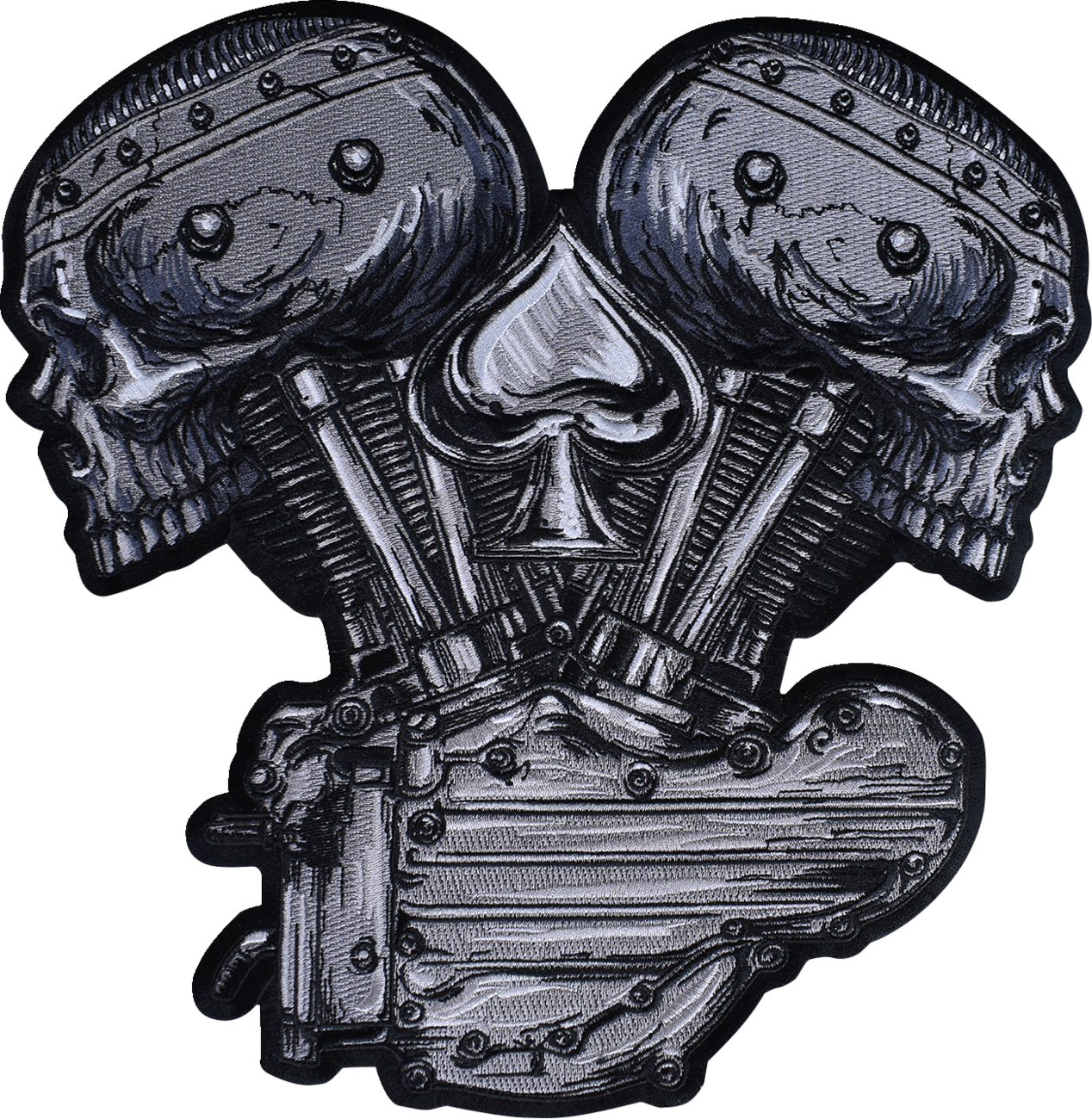 LETHAL THREAT Metal and Mayhem V-Twin Skull Embroidered Patch