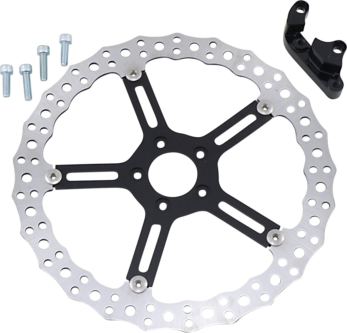 Arlen Ness 15" Left Front Jagged Rotor Kit For Harley Softail 2018-2026