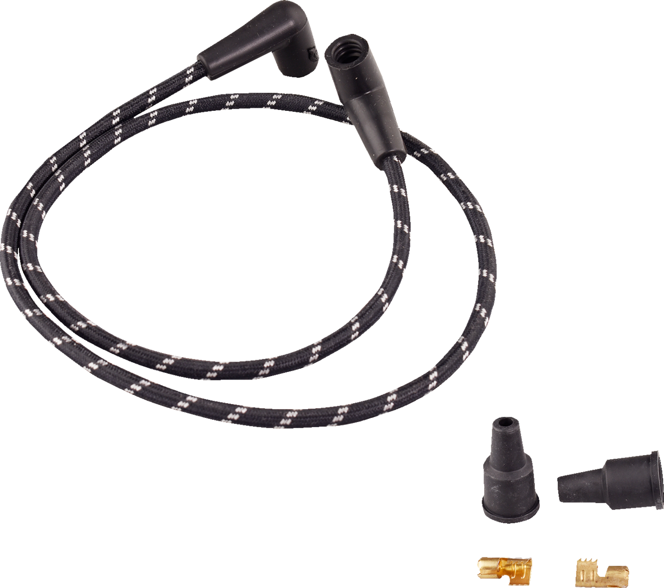 Drag specialties Plug Wires - Braided - Black/White