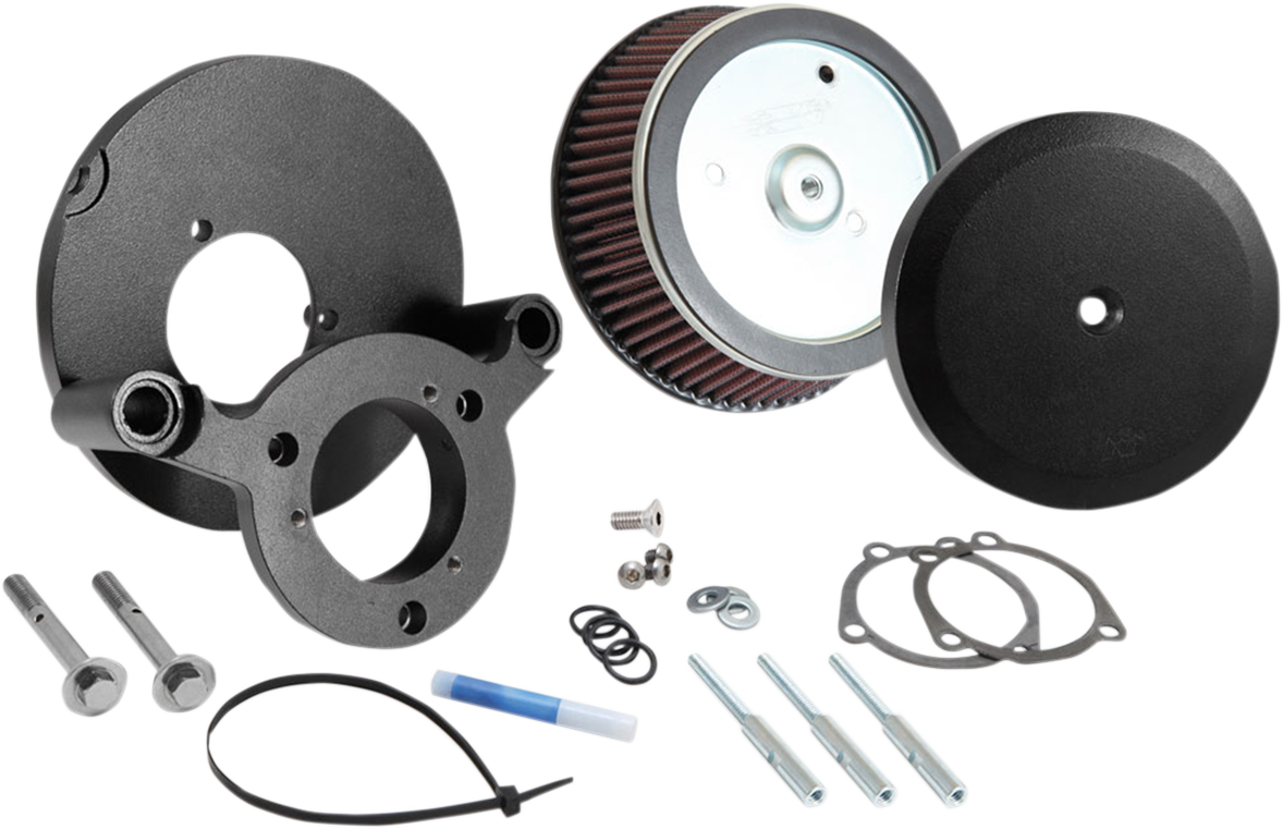 K & n Street Metal Air Intake Kit - Hammer - Black - Twin Cam Harley Davidson