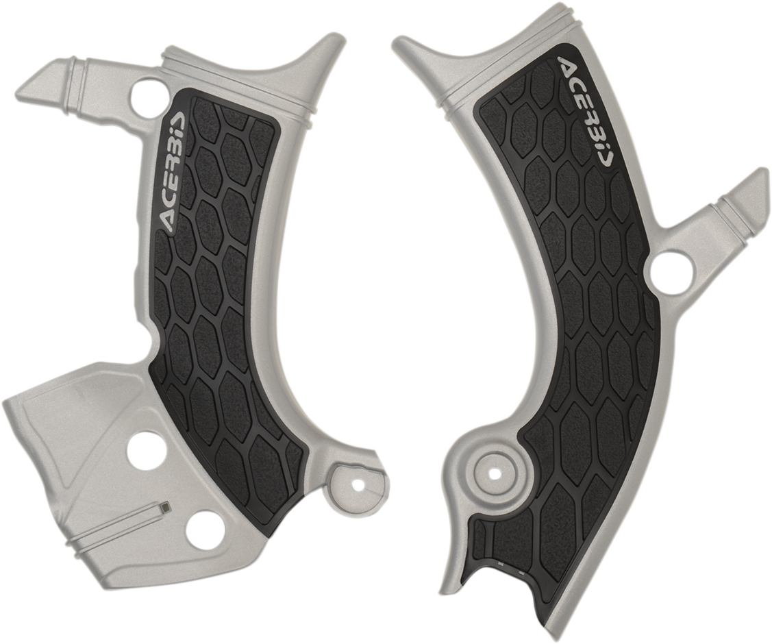 Acerbis X-Grip Frame Guards - Silver/Black - Yamaha