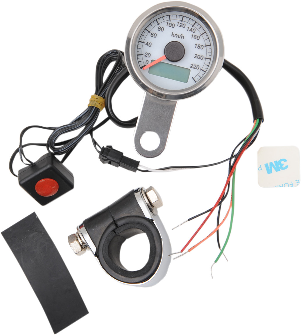 Drag Specialties Programmable Mini Electronic Speedometer with Odometer/Tripmeter