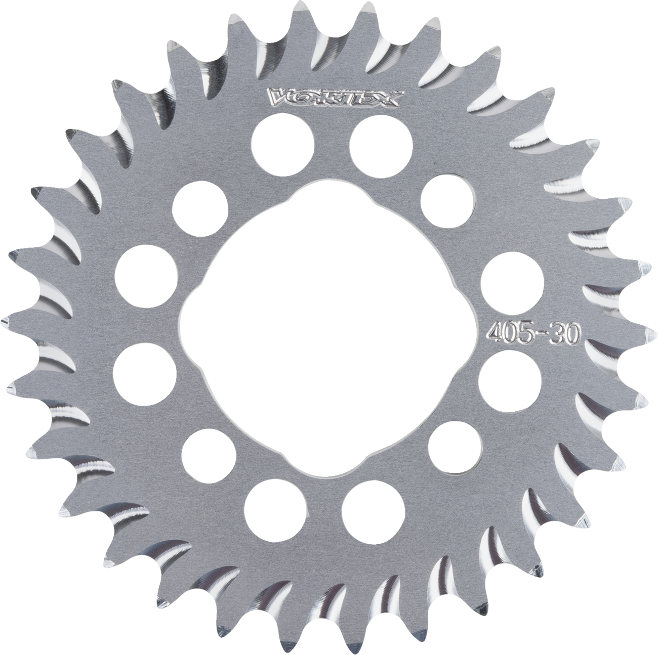 Vortex Rear Sprocket - Aluminum - 30 Tooth - Silver - Z 125 Pro 2017-2023 Kawasaki BR125 Z125 PRO 30T
