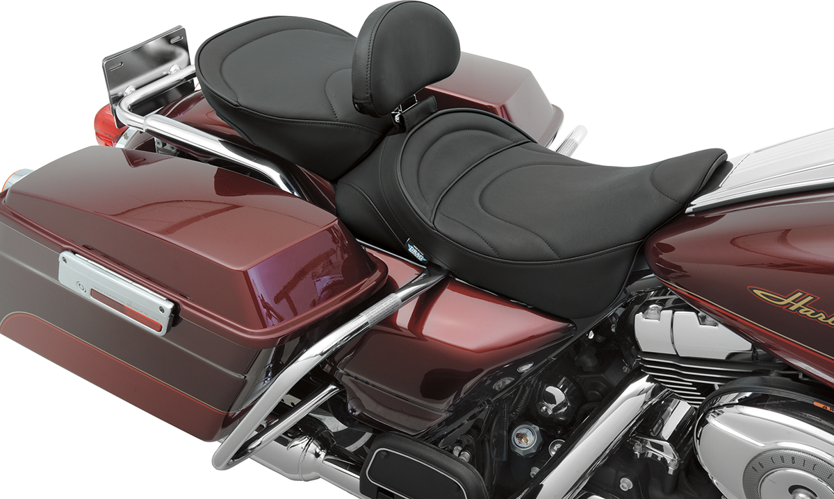 Drag specialties seats Pillion Seat - Mild Stitched - Wide - FL '99-'22 Harley Davidson