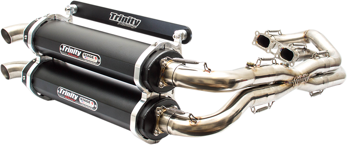 Trinity Racing Black 2-2 Stage 5 UTV Exhaust 2014-2018 Polaris RZR XP 1000 4x4