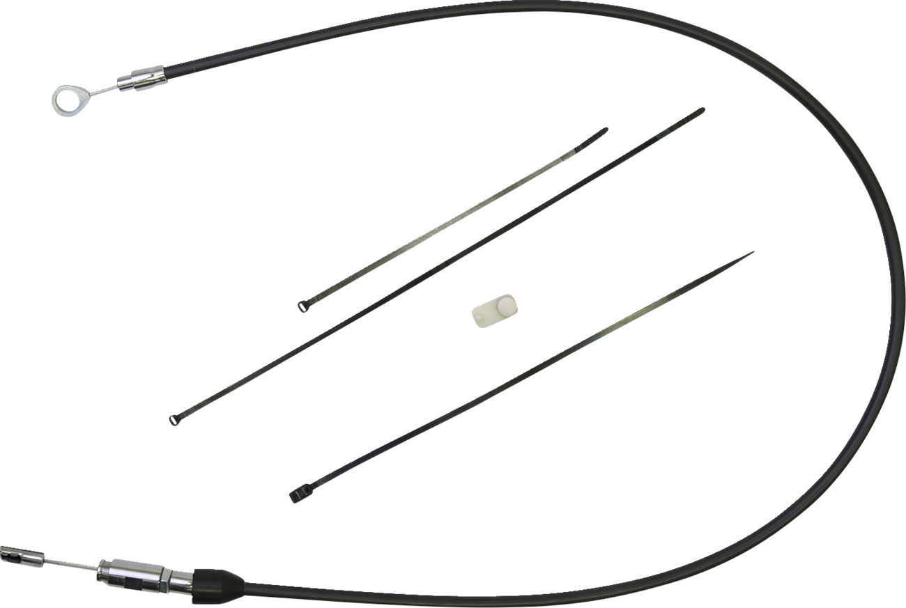 Drag specialties Quick Connect Clutch Cable - Upper - 38" - Black/Chrome Harley Davidson