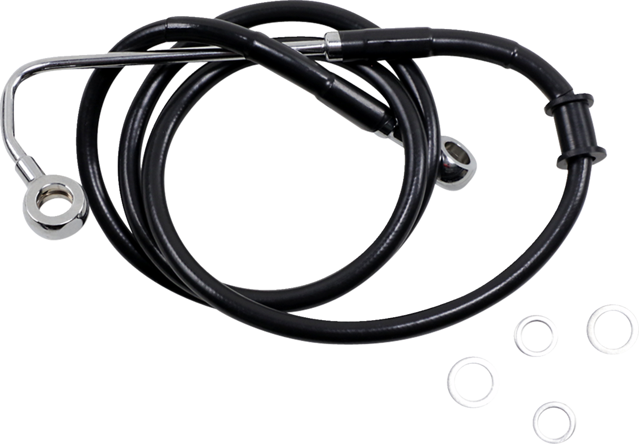 Drag specialties Brake Line - +8" - Black - '15-'17 Softail 2015-2017 Harley Davidson FLSTC Heritage Softail Classic