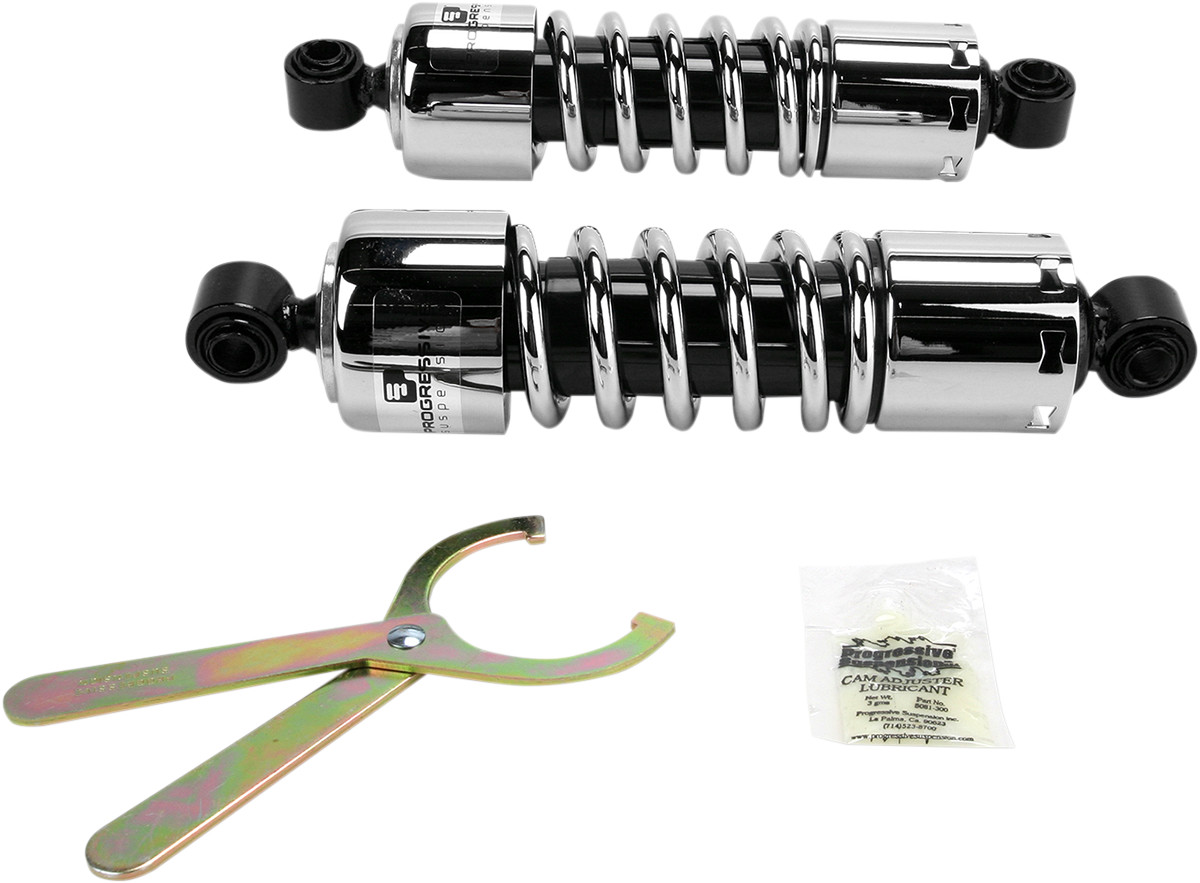 PROGRESSIVE SUSPENSION 412 Series Shocks — Black/Chrome