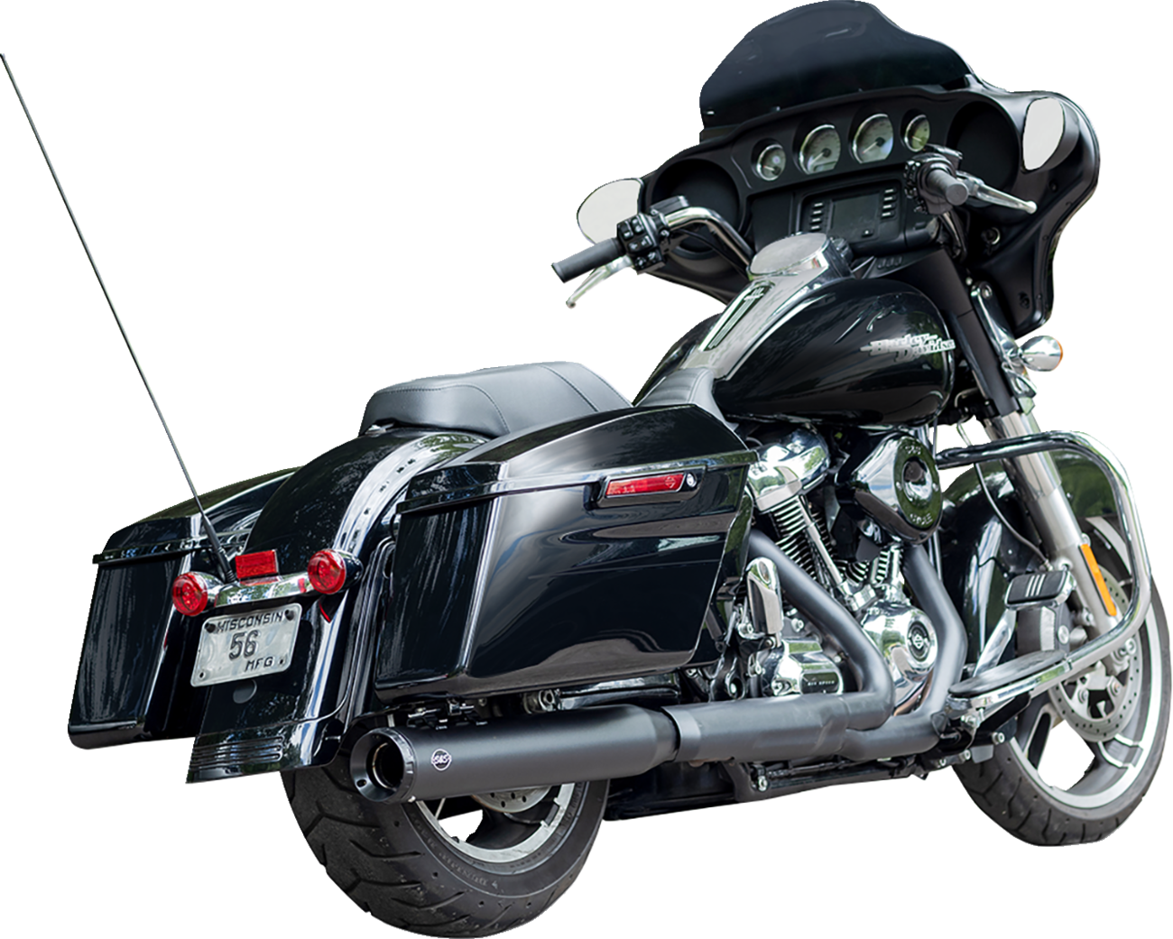 S&S Cycle 2 Into 1 Swindler 4" Muffler Kit For Harley Touring 2017-2025