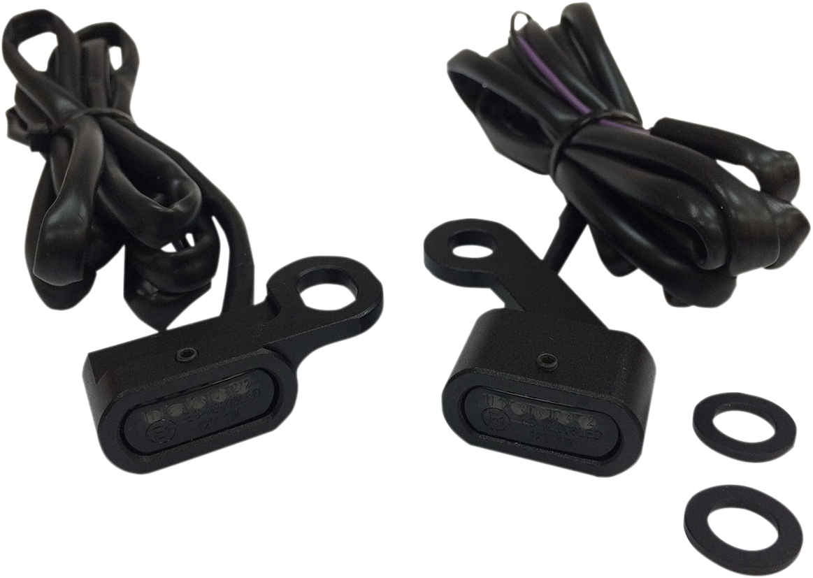 Drag specialties LED Handlebar Marker Lights - XL - Black/Smoke Harley Davidson