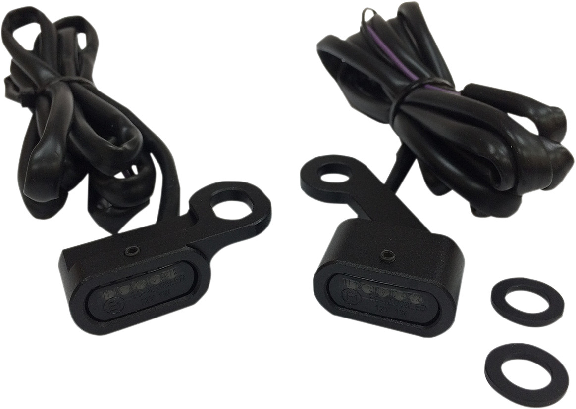 Drag specialties LED Handlebar Marker Lights - XL - Black/Smoke Harley Davidson