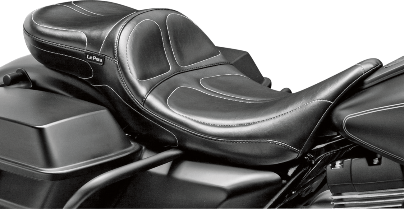 Le pera Maverick Daddy Long Legs Seat - Black - Stitched - FL '08-'23 Harley Davidson