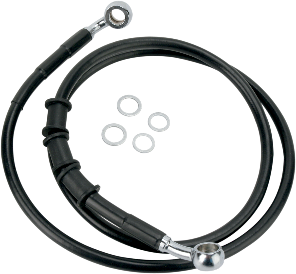 Drag specialties Brake Line - Front (Upper) - Black 2008-2011 Harley Davidson FLSTF Fat Boy / 2008-2008 Harley Davidson FLSTC Heritage Softail Classic