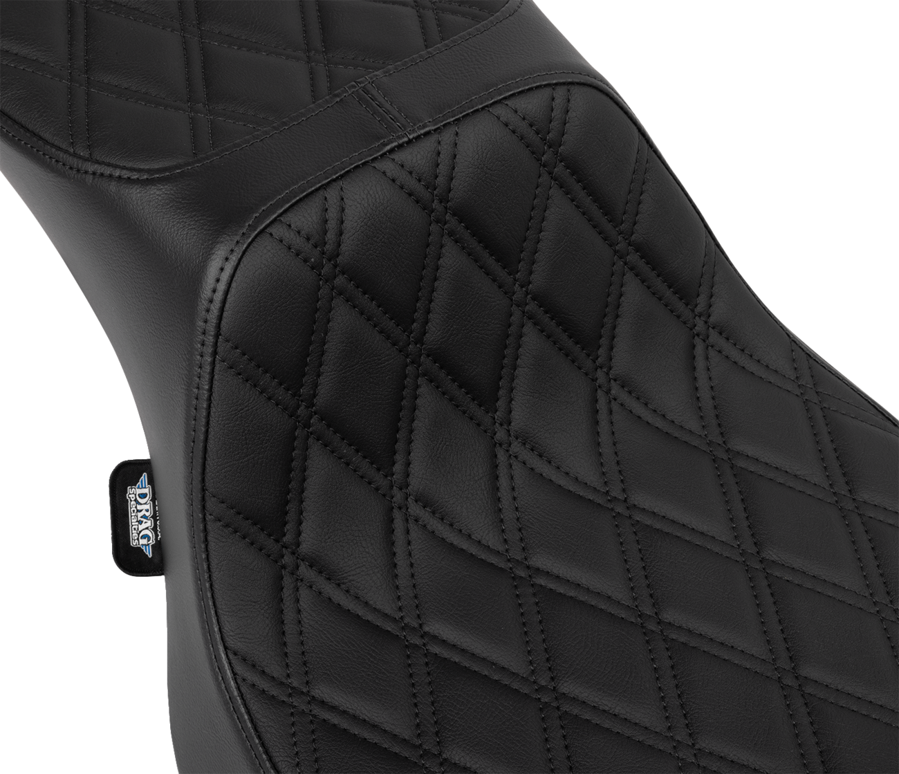 Drag specialties seats Performance Predator 2-Up Seat - Vinyl - Black Double Diamond Stitch - FLHX/FLTR '23-'24 Harley Davidson