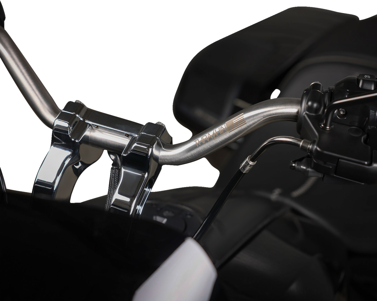 Thrashin supply co. 1" Handlebar - Mid Bend - Stainless Steel Harley Davidson
