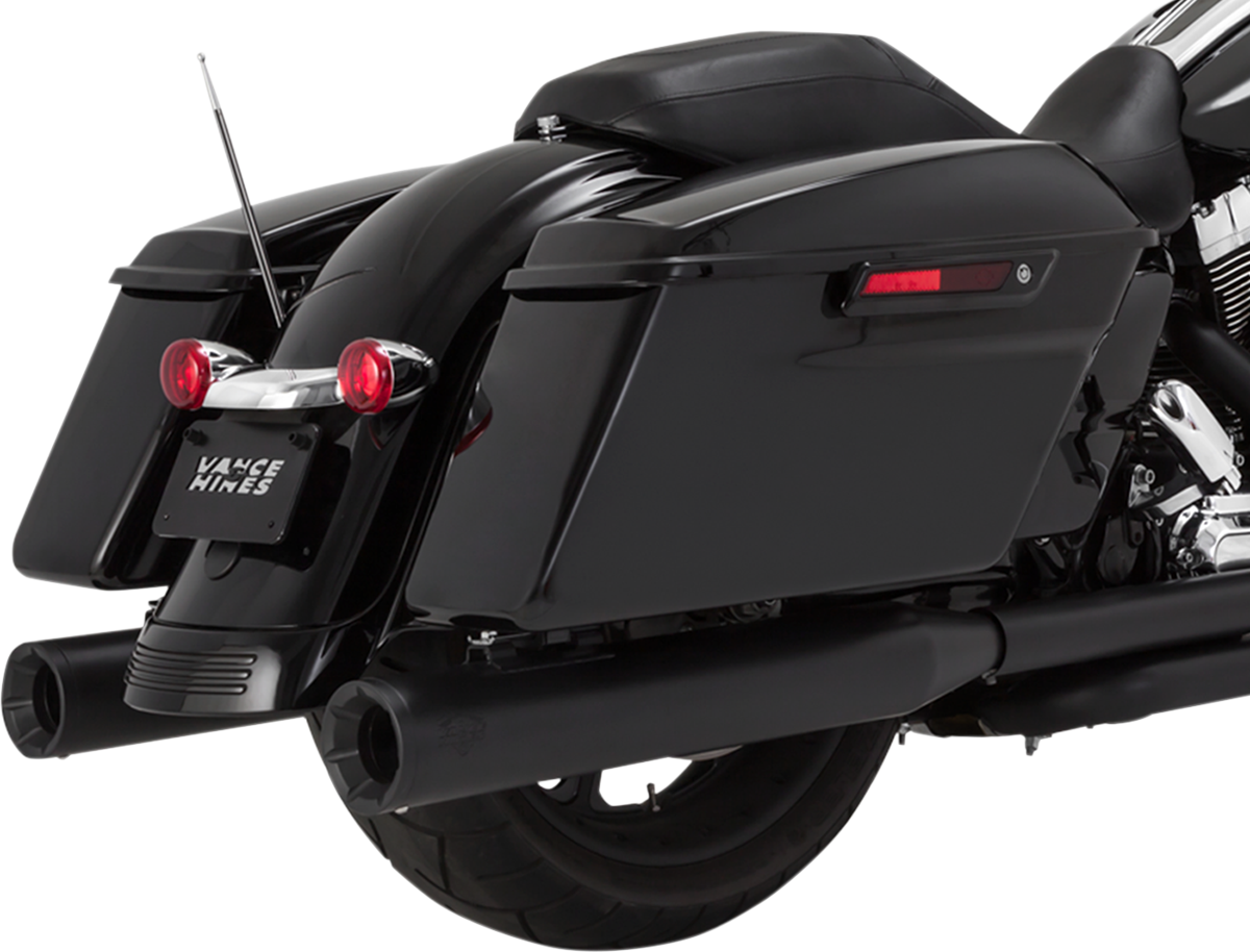 Vance & Hines Black 4" Eliminator 400 Slip On Mufflers for 9516 Harley Touring JT's CYCLES
