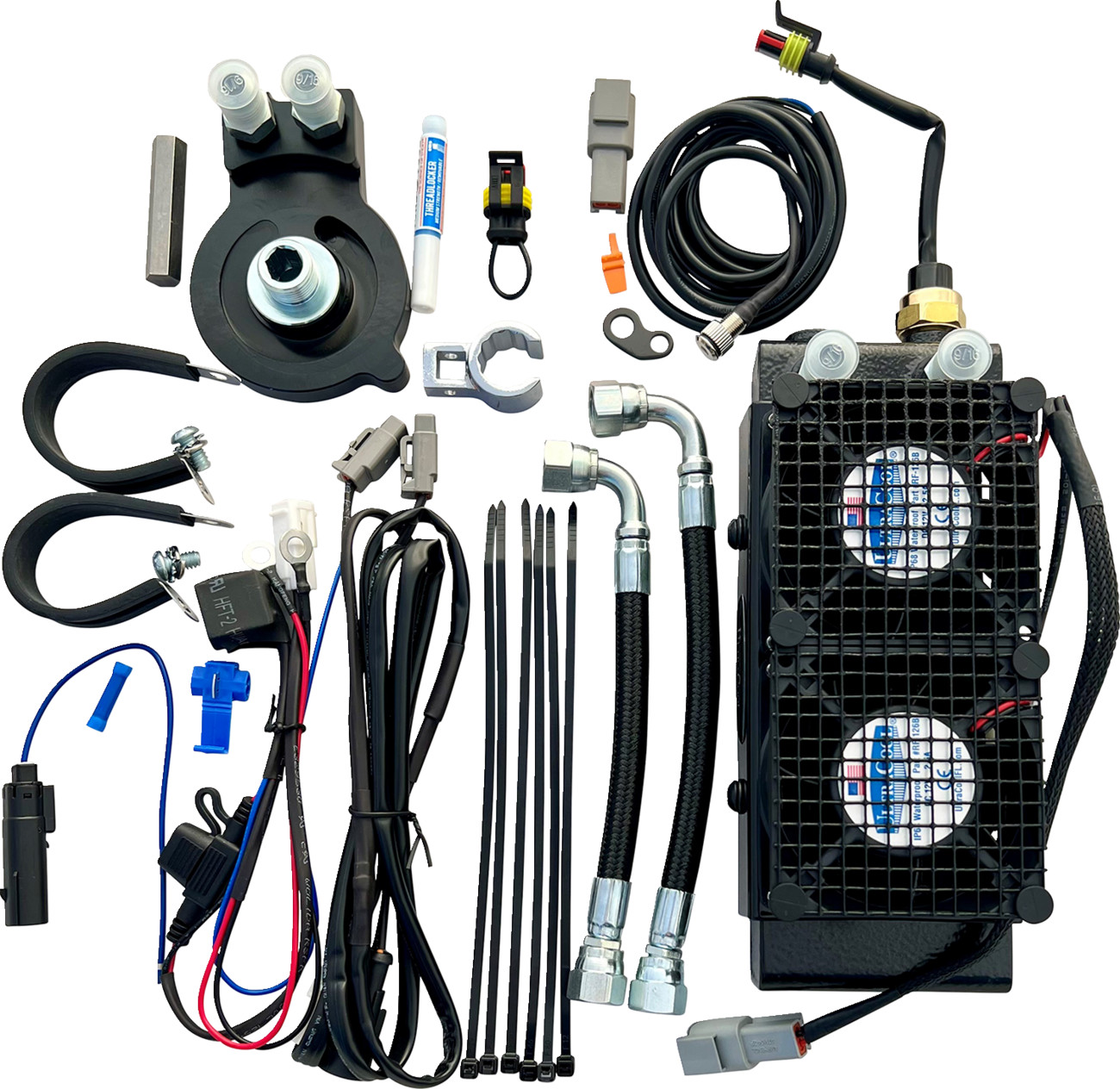 UltraCool Side Mount Naked Oil Cooler Kit For Harley Softail / Touring 2017-2026